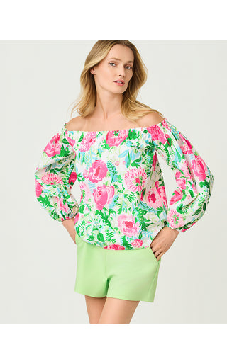 Siloe Off The Shoulder Top - Multi Poppy Party