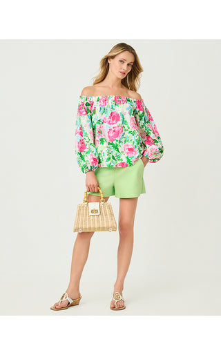 Siloe Off The Shoulder Top - Multi Poppy Party