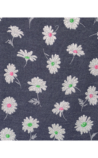 Joey Dress - Low Tide Navy Petal Toss Metallic Jacquard