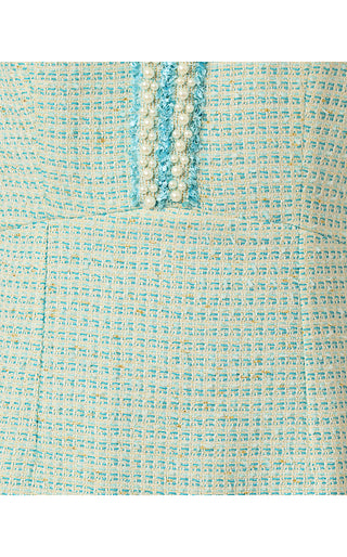 Aria Boucle Shift Dress - Capri Blue Fantasy Boucle
