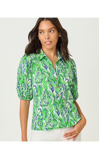 Bingley Knit Top - Putting Green Lilly Of The Valley