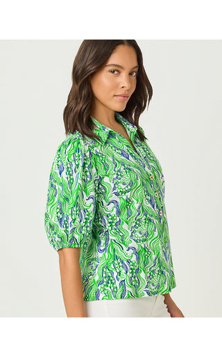 Bingley Knit Top - Putting Green Lilly Of The Valley