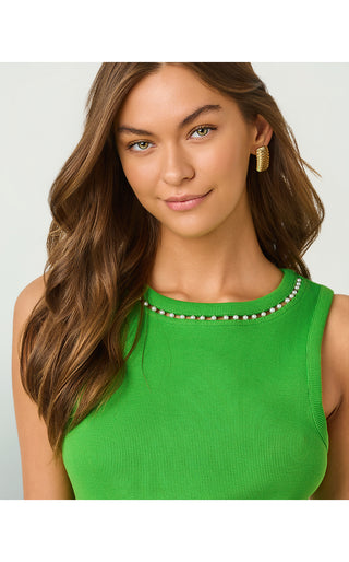 Vanna Knit Top - Putting Green