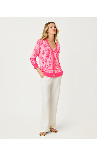 Maralisa Cardigan - Conch Shell Pink Follow The Sun Jacquard