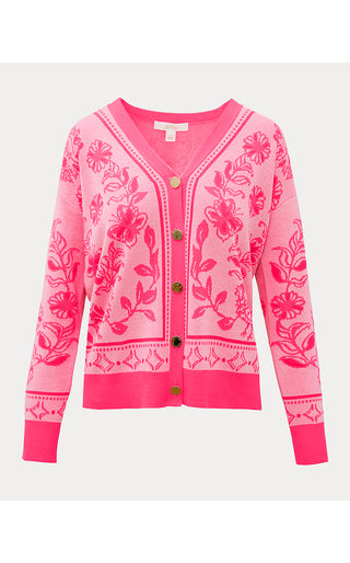 Maralisa Cardigan - Conch Shell Pink Follow The Sun Jacquard