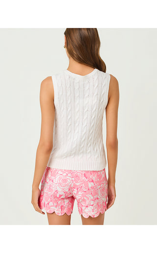 Brockton Crew Neck Sweater Tank - Resort White