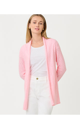 Faretta Long Length Cardigan - Pink Muse