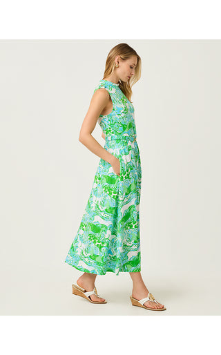 Colman Midi Dress - Capri Blue Galloping Gals