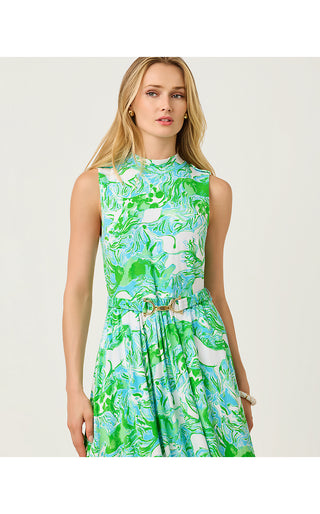 Colman Midi Dress - Capri Blue Galloping Gals