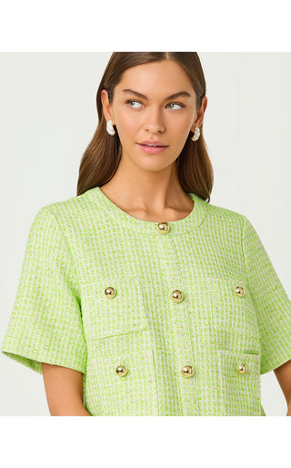 Irving Top - Crocodile Green Fantasy Boucle