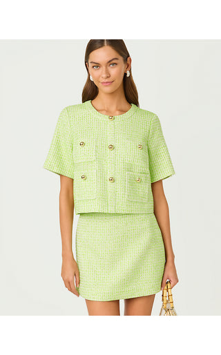 Irving Top - Crocodile Green Fantasy Boucle