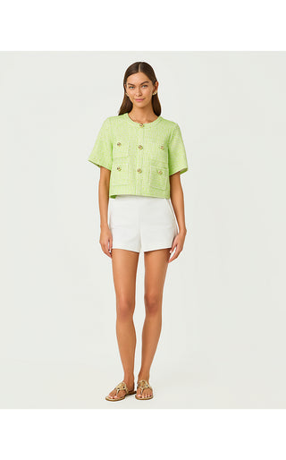 Irving Top - Crocodile Green Fantasy Boucle