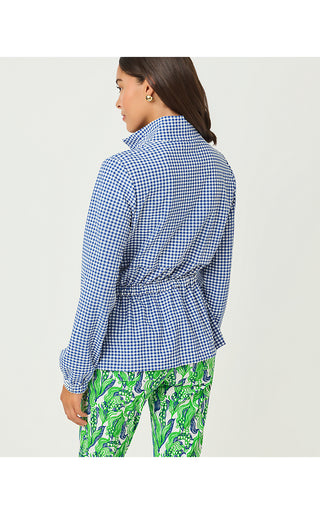 Luxletic Romilly Performance Jacket - Starlight Navy Mini Performance Gingham