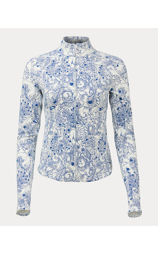 UPF 50+ Luxletic Barbados Zip-Up Jacket - Starlight Navy Crossgrain Zoology