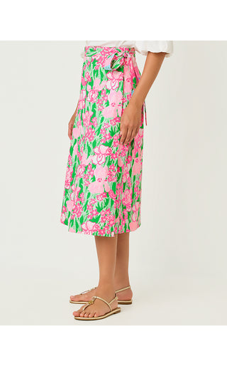 Constance Reversible Midi Skirt - Multi Crazy Quilt / Putting Green Hannah