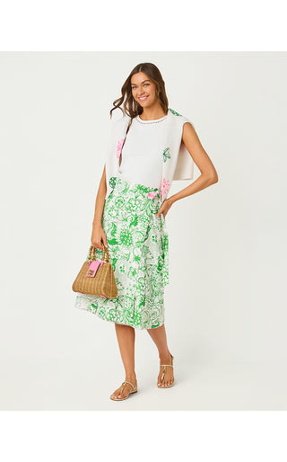 Constance Reversible Midi Skirt - Putting Green Fleur De Lilly