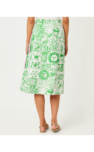 Constance Reversible Midi Skirt - Putting Green Fleur De Lilly