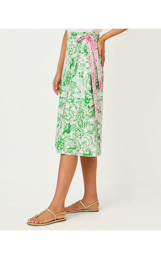 Constance Reversible Midi Skirt - Putting Green Fleur De Lilly