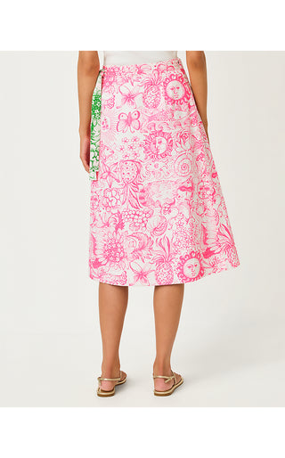 Constance Reversible Midi Skirt - Putting Green Fleur De Lilly