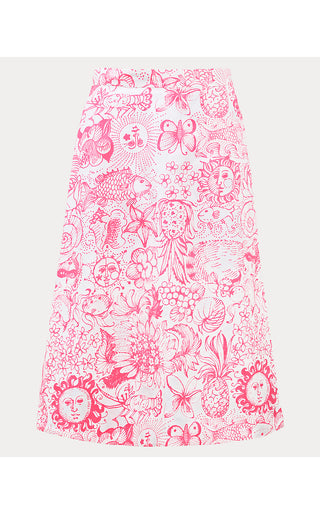 Constance Reversible Midi Skirt - Putting Green Fleur De Lilly