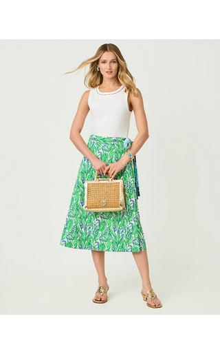 Constance Reversible Midi Skirt - Putting Green Lilly Of The Valley