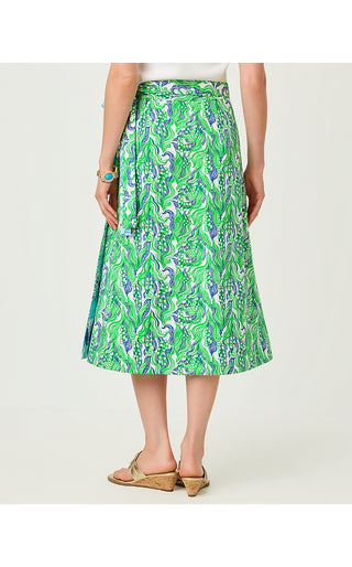 Constance Reversible Midi Skirt - Putting Green Lilly Of The Valley / Capri Blue Rosanna