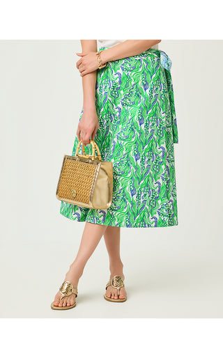 Constance Reversible Midi Skirt - Putting Green Lilly Of The Valley / Capri Blue Rosanna