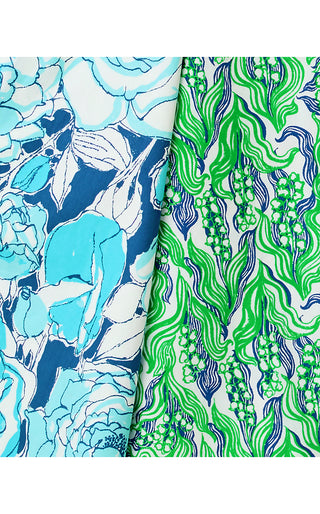 Constance Reversible Midi Skirt - Putting Green Lilly Of The Valley / Capri Blue Rosanna