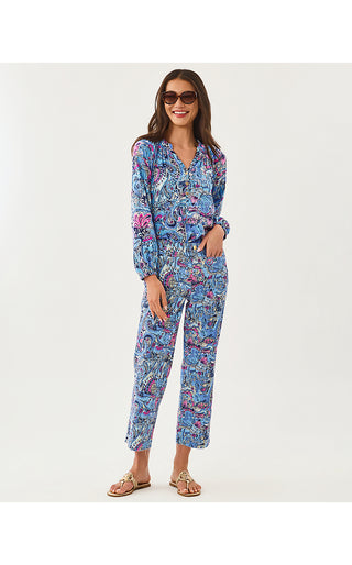 Harleen High Rise Crop Jean - Multi Paisley Parade