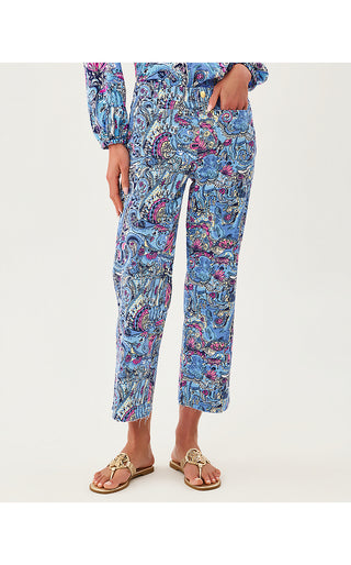 Harleen High Rise Crop Jean - Multi Paisley Parade