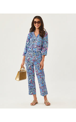 Harleen High Rise Crop Jean - Multi Paisley Parade