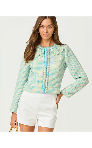 Rohana Boucle Jacket - Capri Blue Fantasy Boucle