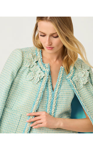 Rohana Boucle Jacket - Capri Blue Fantasy Boucle