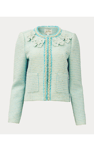 Rohana Boucle Jacket - Capri Blue Fantasy Boucle