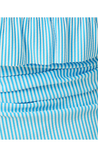 Aemma Ruffle Tankini Top - Capri Blue Seersucker Stripe