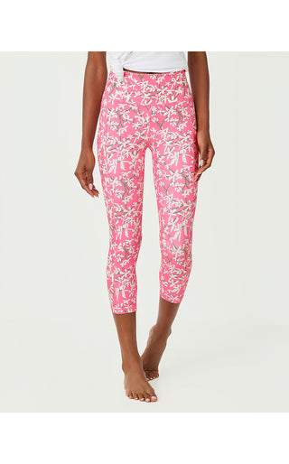 UPF 50+ Luxletic Weekender High Rise Crop Legging - Confetti Pink Crossgrain Lil Liza