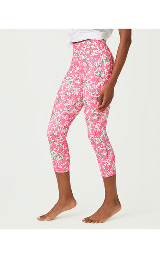 UPF 50+ Luxletic Weekender High Rise Crop Legging - Confetti Pink Crossgrain Lil Liza