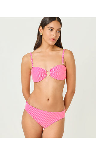 Betie Bikini Bottom - Cherry Blossom Pink Seersucker Stripe