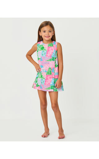 Girls Little Lilly Classic Shift Dress - Multi Crazy Quilt