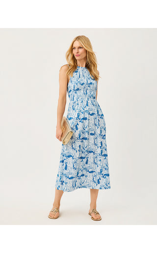 Finnley Midi Dress - Nassau Blue Thar She Blows