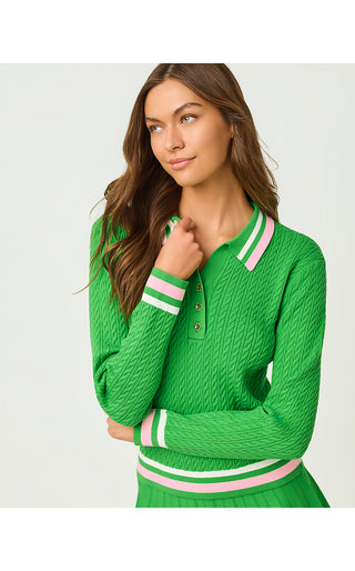 Suzette Sweater - Putting Green X Resort White Tipping