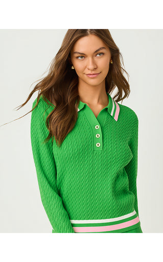 Suzette Sweater - Putting Green X Resort White Tipping