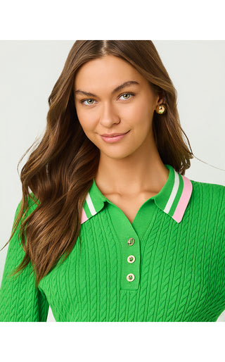 Suzette Sweater - Putting Green X Resort White Tipping