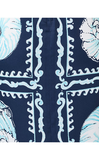 Casandra Maxi Dress - Low Tide Navy Shell Shine Engineered