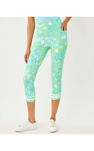 UPF 50+ Luxletic Weekender High Rise Crop Legging - Day Dream Blue Throw Me A Line