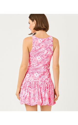Luxletic Delvenie Bubble Hem Dress - Conch Shell Pink Burst Of Joy
