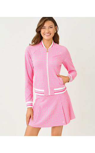 UPF 50+ Luxletic Jaydea Jacket - Cherry Blossom Pink Mini Performance Gingham