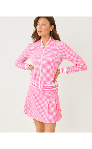 UPF 50+ Luxletic Jaydea Jacket - Cherry Blossom Pink Mini Performance Gingham