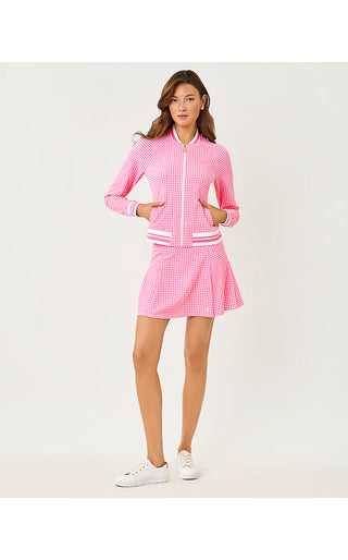 UPF 50+ Luxletic Jaydea Jacket - Cherry Blossom Pink Mini Performance Gingham