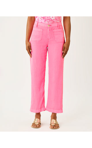 Amiko Linen Pant - Cherry Blossom Pink